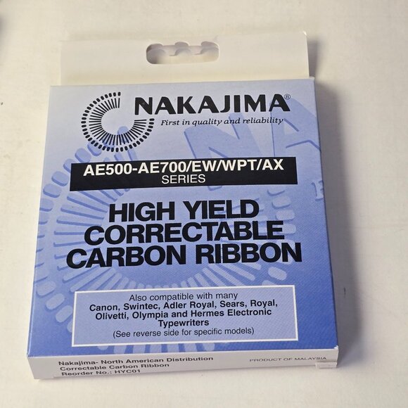5 packs Nakajima AE-500 AE700 Correctable Carbon Ribbons Typewriter Ink NOS - Picture 6 of 7